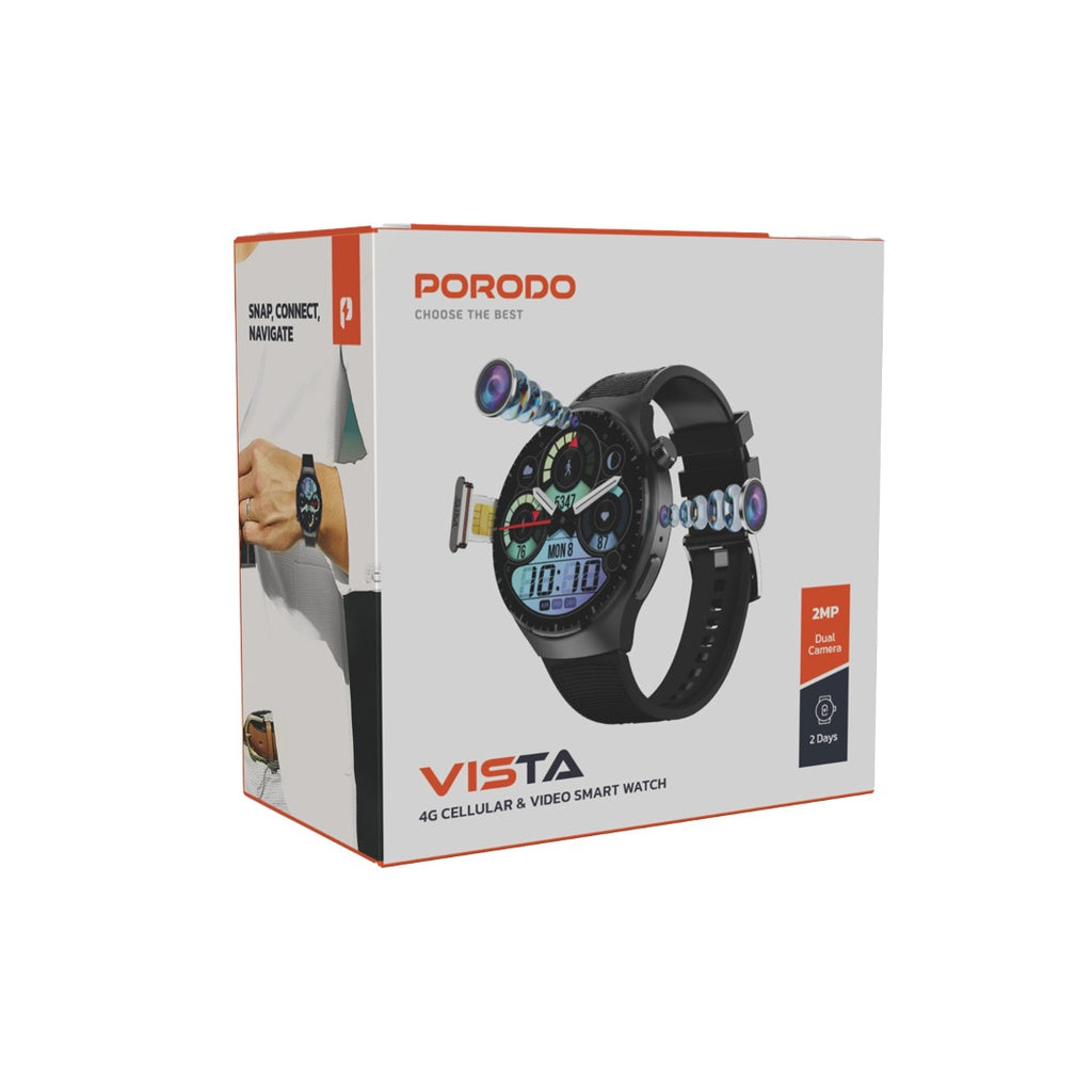 Porodo Vista 4G Cellular & Video Smart Watch Porodo Vista 4G Cellular & Video Smart Watch