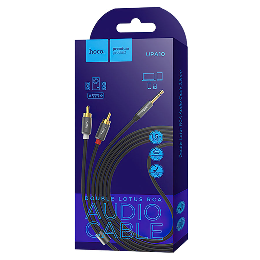 HOCO RCA Audio Video Cable 1.5 m UPA10  (Compatible with mobile, Black, One Cable) HOCO RCA Audio Video Cable 1.5 m UPA10  (Compatible with mobile, Black, One Cable)