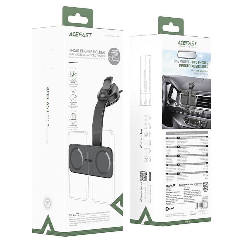 ACEFAST D60 Dual Car Mount Magnetic Phone Holder 