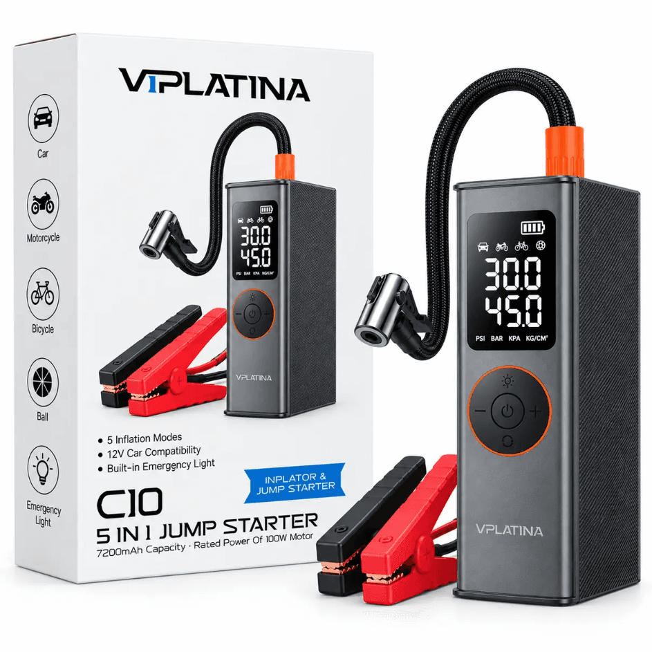 VIPLATINA C10 5-in-1 Jump Starter | 7200mAh Capacity 