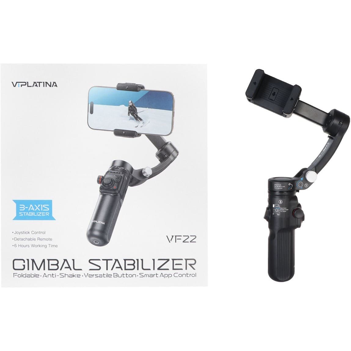 VIPLATINA VF22 3-Axis Gimbal Stabilizer | Joystick Control