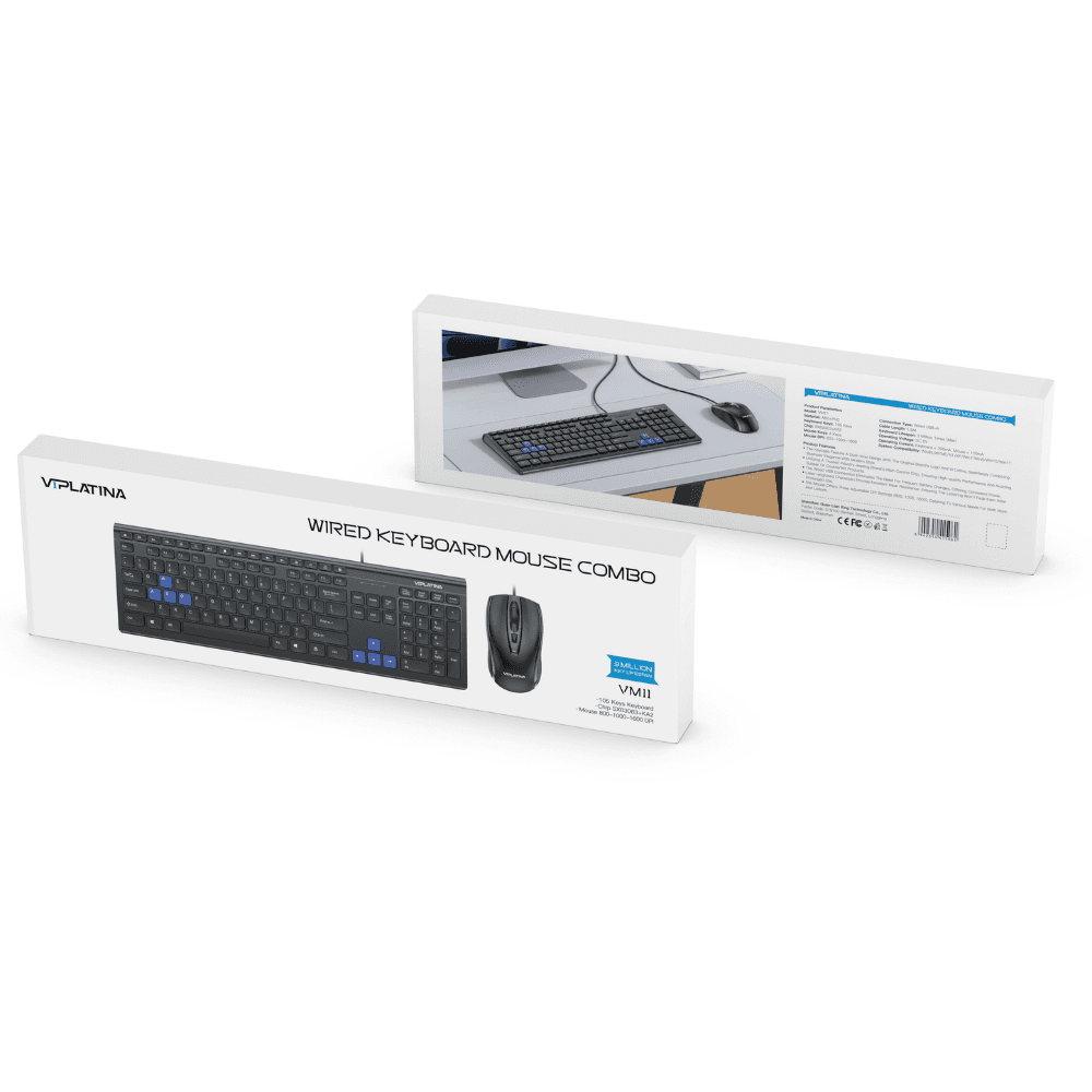 VIPLATINA VM11 Wired Keyboard Mouse Combo