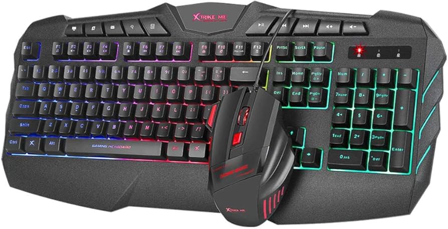 Xtrike Me Rainbow Backlit Gaming Keyboard and Mouse Combo