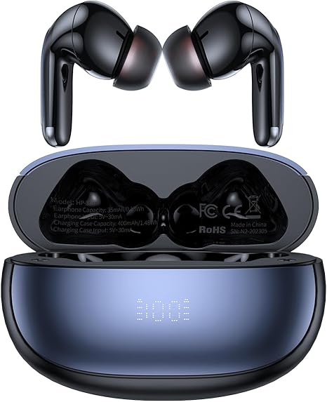 mcdodo Wireless Earbuds Bluetooth 5.3 Headphones,True Wireless Noise Cancelling Earbuds LED Power Display Earphones with Wireless Charging Case for Android iOS TV Smart Phone Computer Laptop Sports