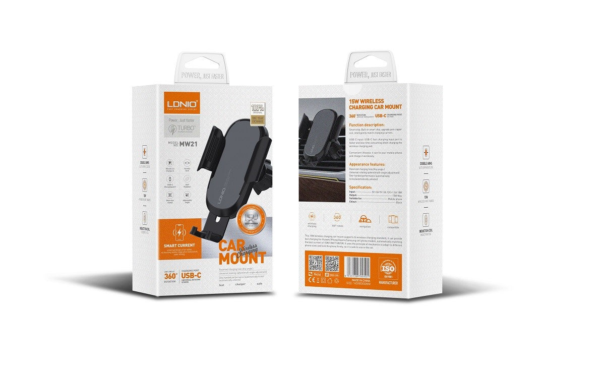 LDNIO Wireless Charging Car Phone Holder