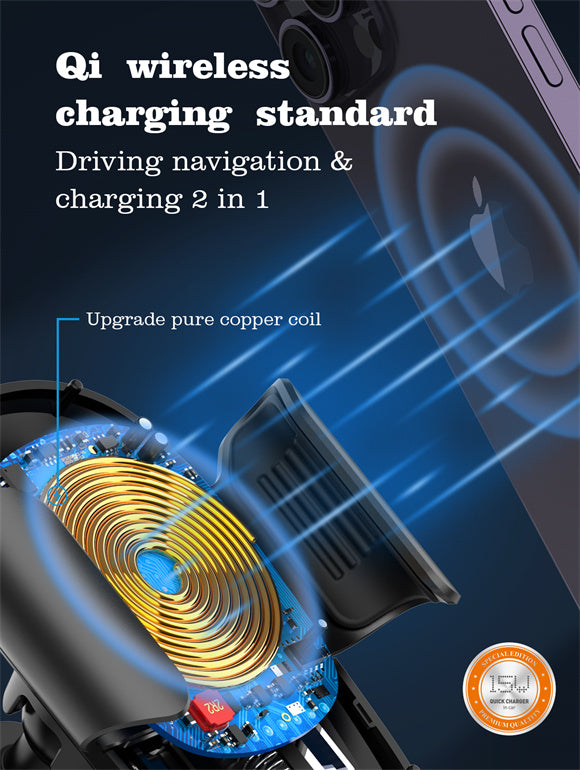 LDNIO Wireless Charging Car Phone Holder