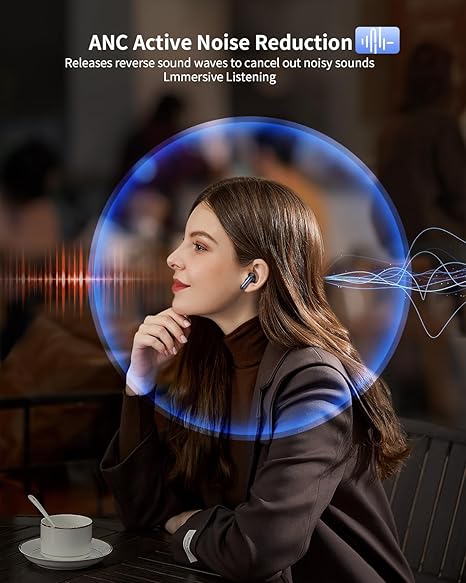 mcdodo Wireless Earbuds Bluetooth 5.3 Headphones,True Wireless Noise Cancelling Earbuds LED Power Display Earphones with Wireless Charging Case for Android iOS TV Smart Phone Computer Laptop Sports