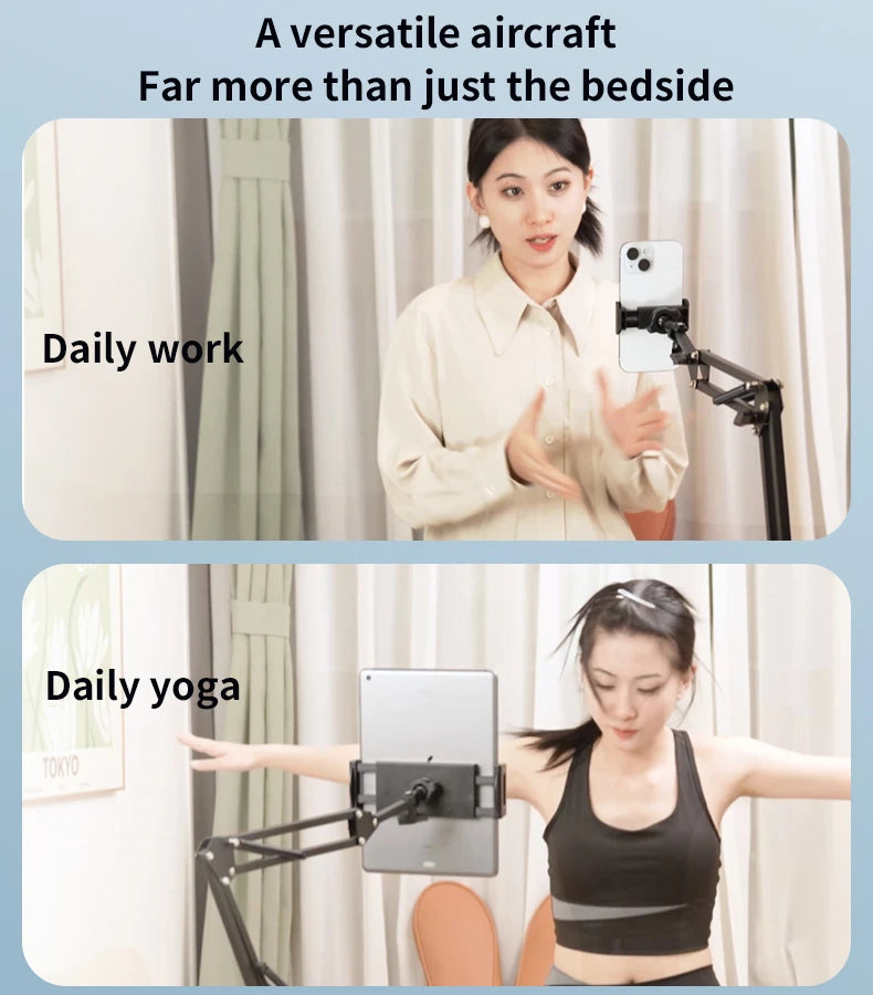YESIDO C295 360° Rotating Silicone Collet Floor-Standing Tablet Cantilever Bracket Desktop Lazy Stand