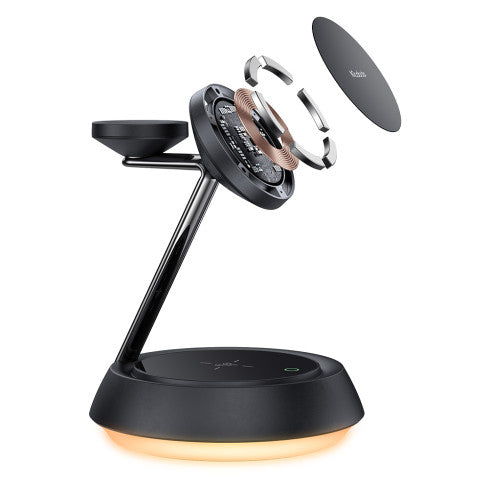 MCDODO CH495 3 IN 1 MAGNETIC WIRELESS CHARGING STAND WITH NIGHT LIGHT - BLACK