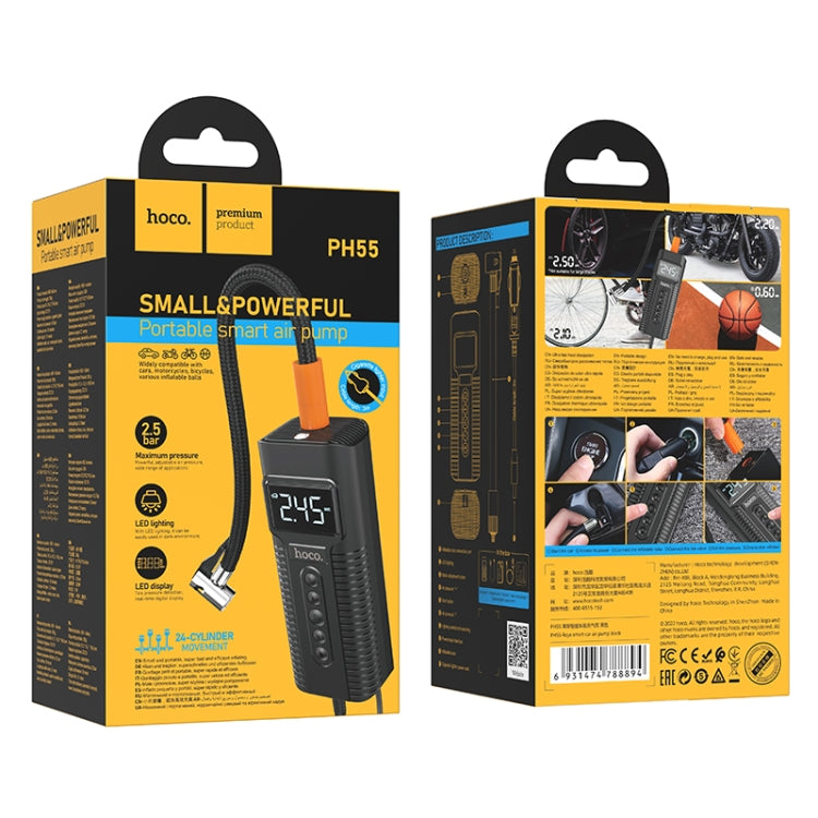 Hoco PH55 Roys Smart Car Air Pump(Black)