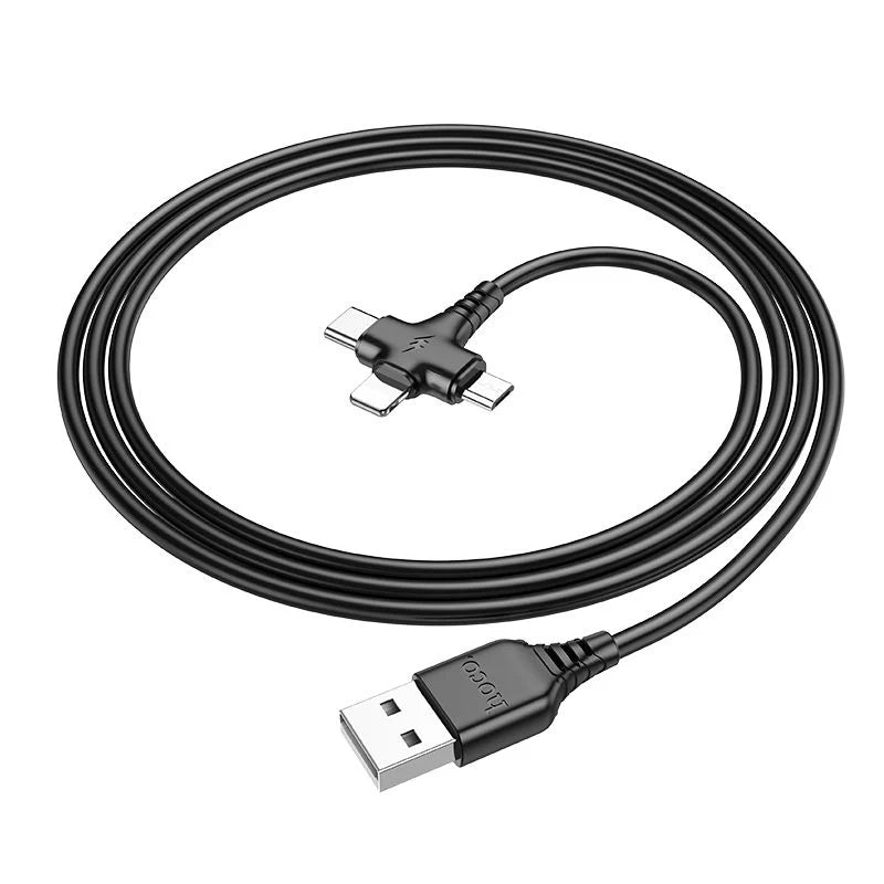 Hoco X77 3 in 1 USB-A to Lightning, USB-C, Micro-USB