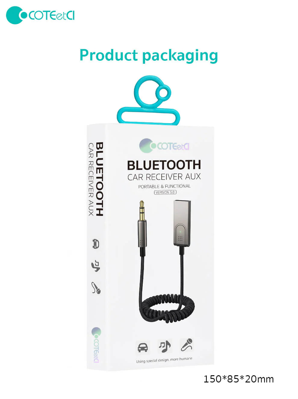 Coteci Bluetooth 5.0 AUX Car Bluetooth Receiver 74001