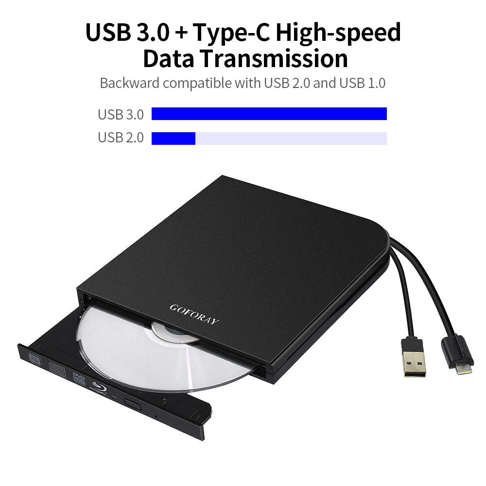 COTEETCI USB 2.0 AND TYPE-C DUAL INTERFACE MOBILE DVD BURNING OPTICAL DRIVE (OF-006)
