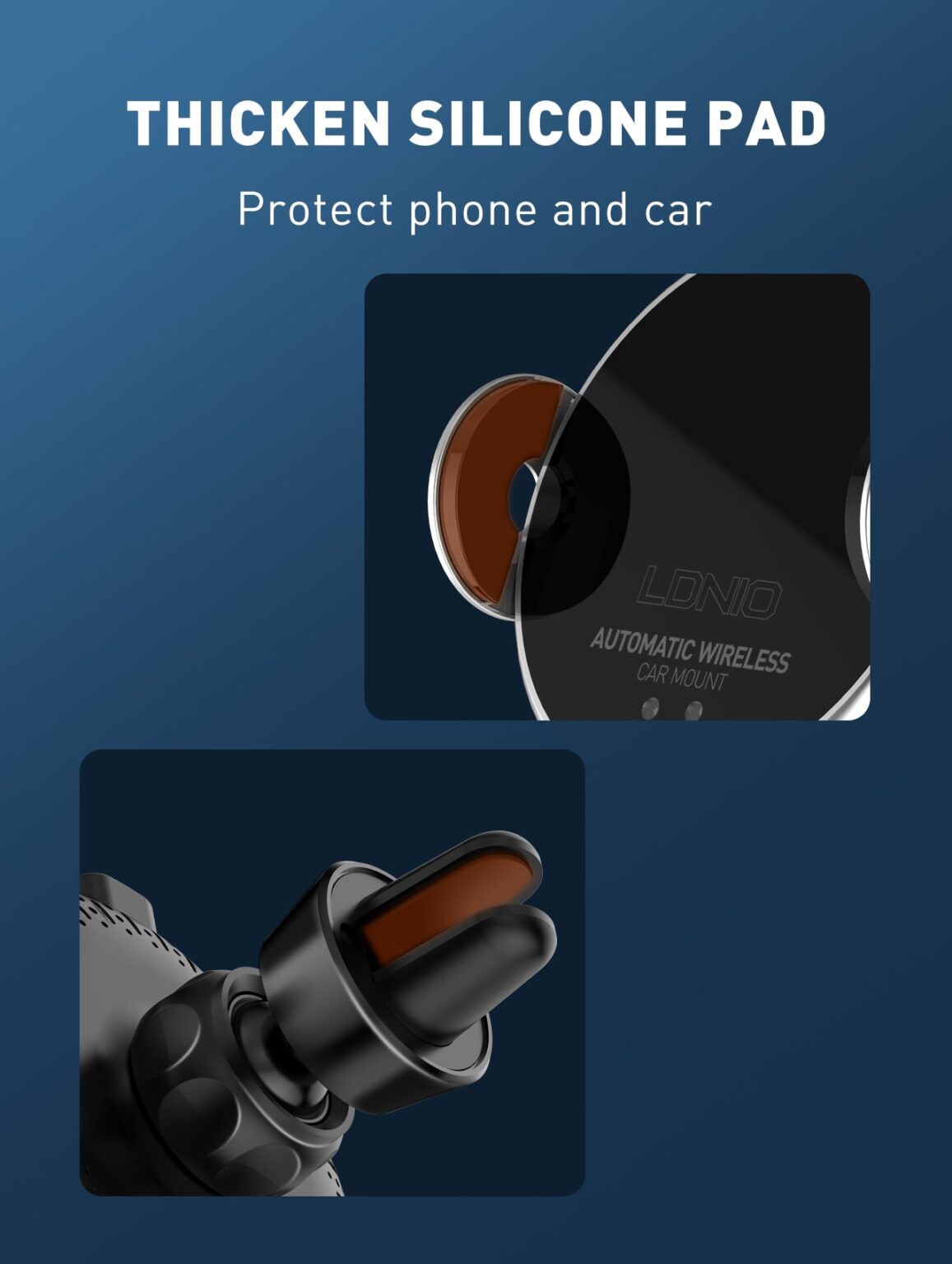 LDNIO 15W MA02 Adjustable Car Wireless Car Holder for Mobile Phone Wireless Charging Type-c Car Wireless Charger stand