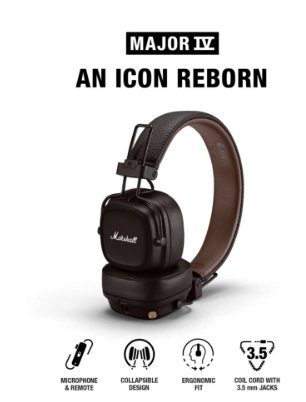 Marshall MAJOR IV Black Wireless Headphones