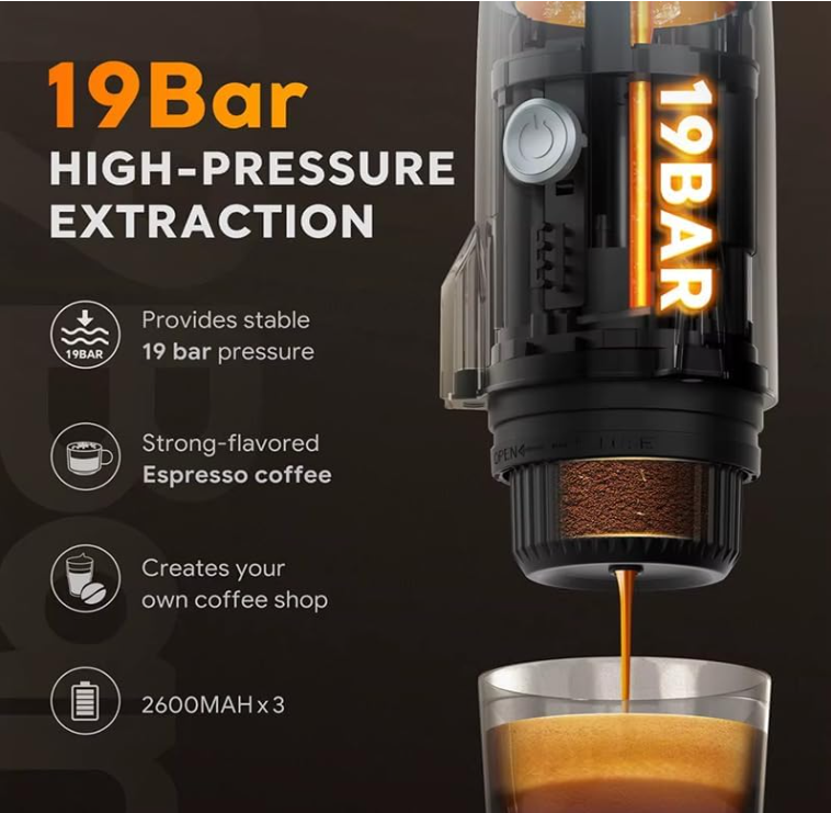 Capadeli “Rocket Design” 3‑in‑1 Portable Espresso Maker