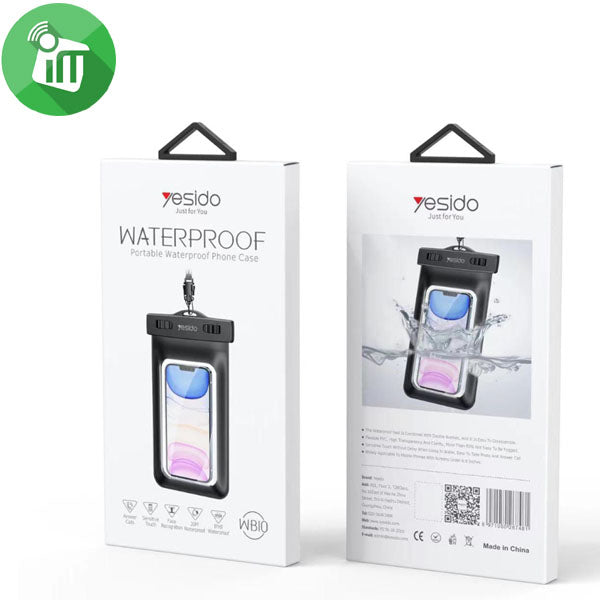YESIDO WB10 PVC+ABS IPX8 Waterproof Phone Pouch for 6.8-inch Cell Phone Dry Bag with Strap for Outdoor Swimming