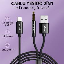 Yesido YAU18 Lightning to 3.5mm Audio Cable AUX Adapter