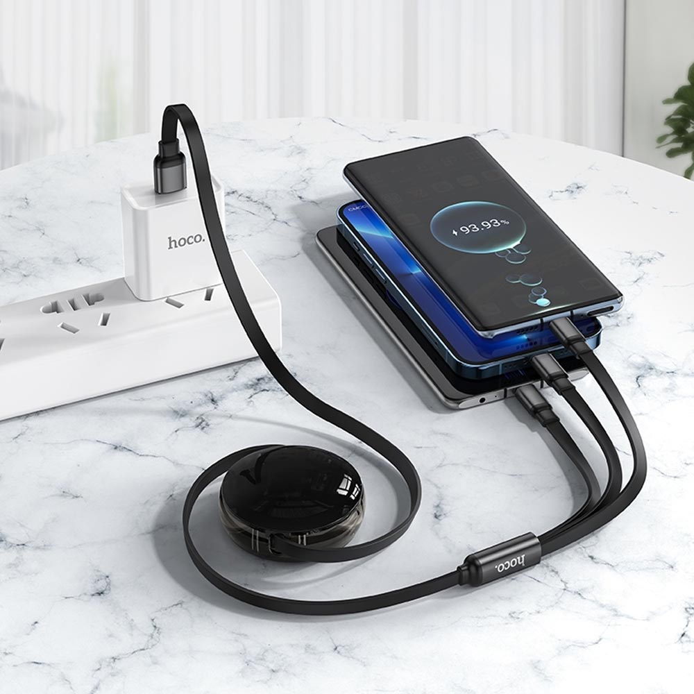 Hoco X78 2A 8 Pin + USB-C/Type-C + Micro USB 3 in 1 Cable